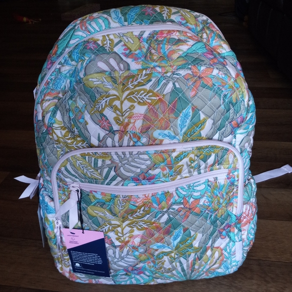 Vera Bradley Handbags - Vera Bradley Recycled Cotton Campus Backpack Rain Forest Canopy